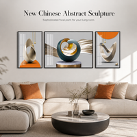 Modern Minimalist Landscape Triptych Wall Art for Living Room Sofa Background