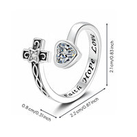 Adjustable Cross Rings Inspirational Cross Rings Metal for Women, Christians