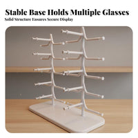 10 Pair Glasses Display Simple Stand To Install 10-Pair Sunglasses Stand Space-Saving 2-Row Eyeglass Rack for Opticians, Retailers, Retail Store