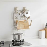 Suction Cup Wall-Mounted Pot Lid Holder & Cutting Board Rack