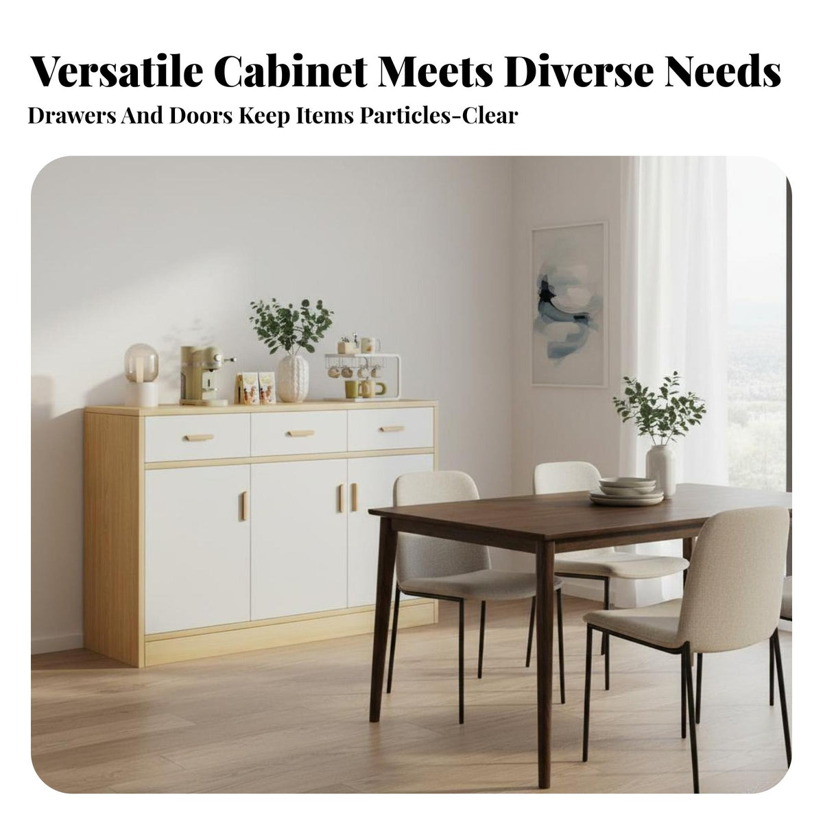 Sideboard Buffet Cabinet Large Capacity Dining Room Sideboard Modern Living Room Console Cabinet for Homeowners, Entryway, Hallway, Home Office