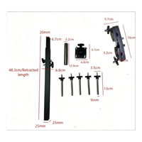 Multi-Post Percussion Bar with Mounting Posts Matte Black Accessory Mounting Bar Adjustable Percussion Mount Wear-Resistant for Stage, Recording Studio