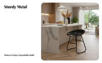 Nordic Lowlow-profile Metal Frame Stool Light Luxury Counter Chair Modern Design Seating Furniture Sturdy Construction for homeowners, Restaurant Owners, Interior Designers, Bar, Cafe, Coffee Shop, Kitchen Island