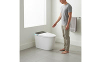 Single-Unit-Piece Toilet Warm Water Automatic Toilet Bathroom Fixture Air Dryer Night Light