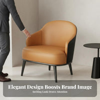3 Pieces Modern Design Upholstered Tub Chair and Table Set sturdy Construction Upholstered Lounge Seat Sturdy Frame Reception Seating Ergonomic Backrest for Interior Designers, Business Owners, Office Managers, Hotel Lobby, Waiting Room