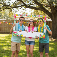Hawaiian Photo Backdrop Frame Easy to Assemble Hawaiian Photo Backdrop Props Kit Lightweight and Portable Event Supplies for Birthday
