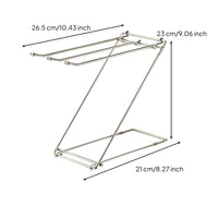Countertop Rack with Three Rods Foldable Dishcloth Drying Rack Stainless Steel