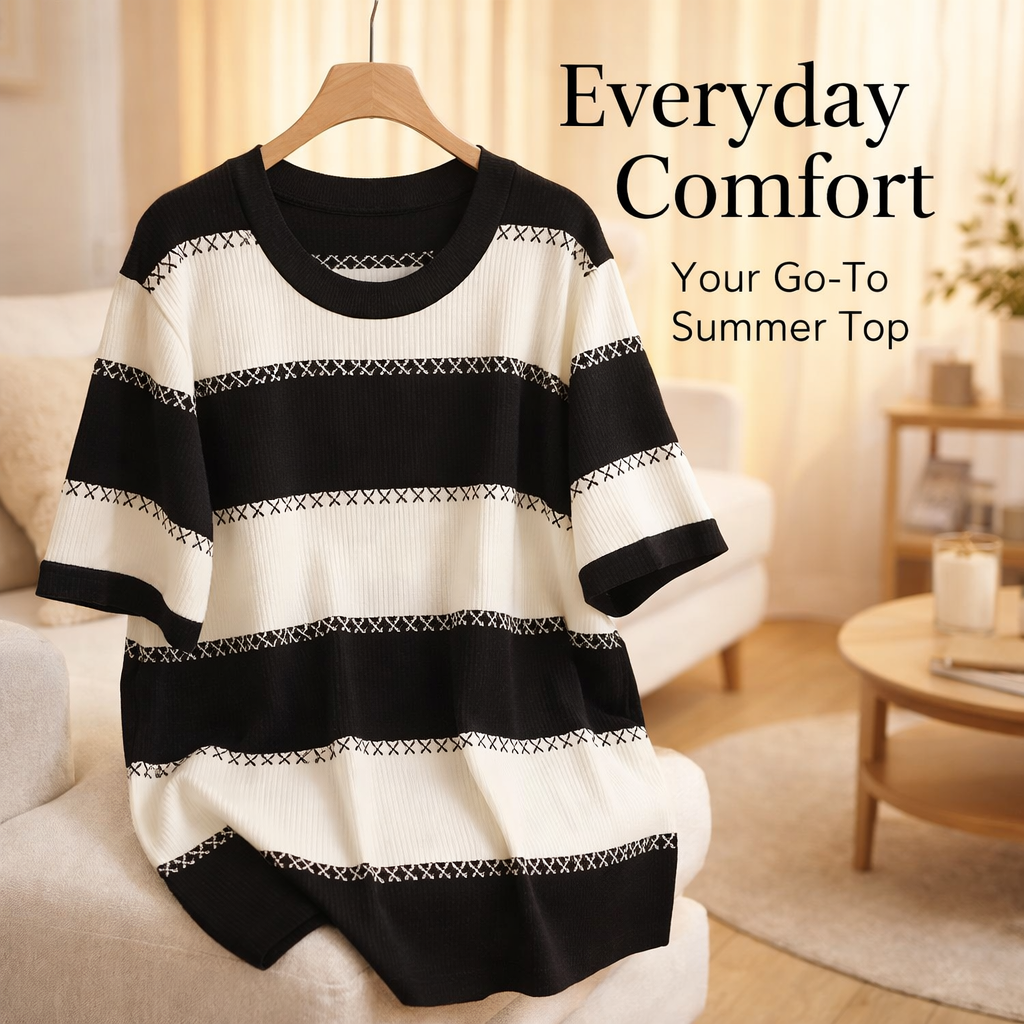 Oversized T Shirts for Women in Viscose Fiber for Summer Wear, Plus Size Tops with Loose Fit Casual Design, Ladies Tees with Cooling Comfort