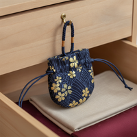 Embroidered Sachet Empty Bag for DIY Fragrance or Keepsakes, Portable Neck Hanging Lucky Pouch