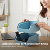 Stackable Metal container Space Saving Latching Utility Case adaptable for Kitchen