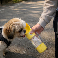 Portable Pet Water Bottle Dispenser for Dogs, Outdoor Travel Drinking Cup with Food Compartment