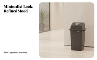 30 L Push-Open Trash Bin Domed Lid Square Trash Bin Space Saving Household Storage Indoor Outdoor Use for Commercial Areas