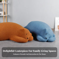 Cartoon design Sleeping Polar animal Chair Creative Design creatureShaped Seat Large Size Floor Stool Multi-Functional for Children, Parents, Living Room, Playroom, Bedroom