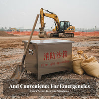 Flood Control Sand Box Rust-Resistant Fire Fighting Sandbox Stainless Steel Sand Bin for Gas Station Attendants, Factories, Warehouses