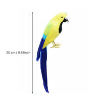 Handmade Feathered Parrot Figurine Colorful Realistic Bird Model for Party, Patio