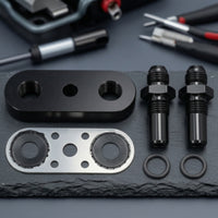 Gearbox Cooler Line Adapter Plate with Fittings 6AN Gearbox Cooler Line Adapter Plate with Gasket CNC-Machined Custom
