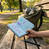 A6 Hardcover Notebook, Minimalist Korean-style Planner and Journal for Students, Daily Schedule and Notes