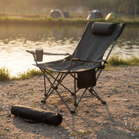 Fishing Recliner Chair Easy to Carry Reclining Camping Chair Cup Holder Outdoor Seat for Anglers