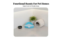Triangle Pet Toilet High Side Triangle Corner Litter Pan Spill-Resistant Hare Toilet with Grate for Guinea Pigs, Chinchillas