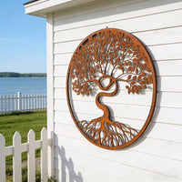 Rustic Metal Tree of Life Wall Art Bohemian Style Wall Sculpture Home Hanger