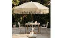 Umbrella with Tassels Fringed Woven Umbrella Fringe Umbrella Tilt-Adjustable Umbrella with Tassels Boho for Patio, Garden