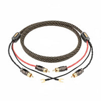 Turntable Cable with Ground Wire Noise Reduction High Fidelity for Vinyl Setup