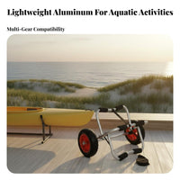Kayak Cart Adjustable Strap Paddleboard Transport Cart Paddleboard Carrier Safeguarding Foam Padding Foldable Boat Trolley