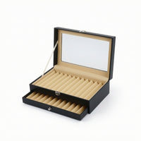 Pen Display Box with Drawer Desktop Pen Storage Box with Drawer Multi-Slot