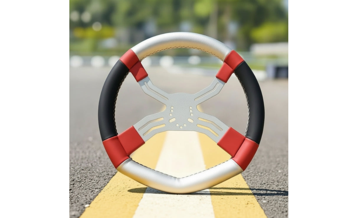Go Karting Steering WheelsportStyle Steering Wheel with Threethree-Spoke Center Stitched for Builders