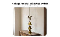 Three Bells Dragon Wind Chime Hanging Metal Wind Chime Indoor Outdoor Carved Dragon Bell Decorative for Porch, Yard, Doorway, Room