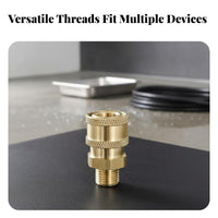 Sturdy Metal Construction Pressure Washer Quick Connect 1/4 Inch Quick Connect Adapter Leak-Proof for DIY Enthusiasts