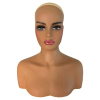 Black Mannequin Head for Wig Display, European and American Skin Tone, PVC