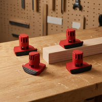 4 Pieces Red Tabletop Clamp Stop Block Cylindrical Top Plastic Clamp Stop