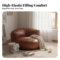 distinctive Half-Moon Design semi-circularShaped Single Sofa Modern aesthetic Oversized Round Chaise Deep Seat Lounge Chair Supportive Cushioning for comfortable seekers, Young Adults, Students, Living Room, Apartment, perusing corner, Home Office