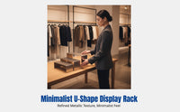 U-Shaped Shoe Display Stand, Stainless Steel Handbag Organizer, Retail Fixture, Multi-Height, Mirror Surface