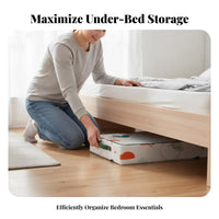 Flat Storage container with casters Space-Saving Organizer Box Slim dimensions for Renters