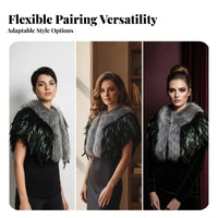 Feather Shoulder Wrap Draped Silhouette Feather Cape Luxury Look Soft Textile Shoulder Shawl