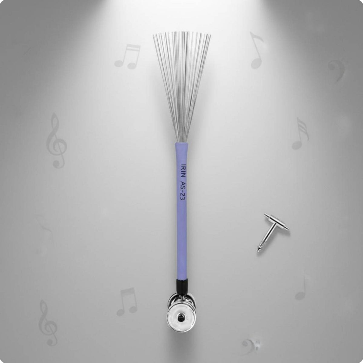 Sturdy Drum Brush with Bells Portable Wire Drum Brush Compact Design for Drummers, Studio, Live Performance, Rehearsal Room