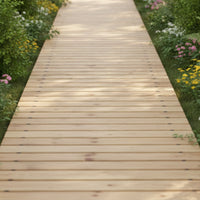 Slatted Rollable Wooden Path Portable Roll-out Garden Walkway Easy to Install Roll-out Wooden Walkway Natural for Gardeners