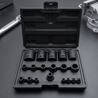 19 Pieces Socket Tool Set in Carrying Case Molded Tools Sturdy for Mechanics