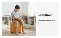 Multi-Functional Circular shelving bench twofoldFunction Design Storage Seating Creative Shape Public Furniture Upholstered pad for Students, Homeowners, Library, literary Corner, Bookstore, Lounge Area
