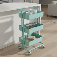 360° Swivel Wheels Rolling Utility Cart Space Saving Multi-Tier Storage Trolley High Load Capacity Wheeled Organizer Cart Heavy Duty for Crafters, Students, Kitchen, Office, Bathroom, Laundry Room