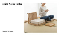 New Chinese Design Rectangular Tatami Tea Table Carbonized Finish Floor Seating Furniture Solid Wood Construction Low Desk Space-Saving for Minimalists, Apartment Dwellers, Living Room, Bay Window, Small Areas, Bedroom