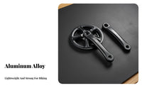 Single Speed Crankset Easy Installation Single Chainring Crankset Sturdy Bike Crank Arm Set for DIY Enthusiasts, City Commuting, Recreational Biking