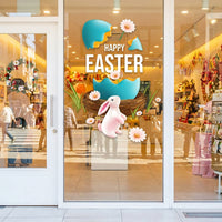 Easter Window Cling Removable Without Residue Bunny Bunny Window Sticker Reusable Easter Egg Decoration for Shop Owners, Kids, Panes, Stores, Cafes