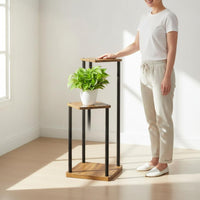 Space Saver 3 Tier Plant Stand Sturdy Structure 3 Tier Corner Plant Stand Easy Assembly Multi-Level Flower Pot Holder Great Load-Bearing for Living Room, Balcony, Bedroom, Outdoor