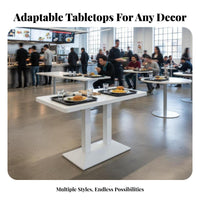 Strong Load-Bearing Cafeteria Table with Stools Hard-Wearing Commercial Furniture Waterproof Tabletop Dining Set Space-Saving Design for Restaurant Owners, Families, Apartment Dwellers, Cafeteria S, Restaurants, Quick-Service Shops, Kitchen