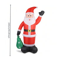 Inflatable Santa with Sack Waving Inflatable Santa Outdoor Festive for Homeowners, Yard, Front Lawn