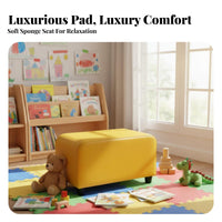 adjustableable Rectangular Padded Stool adjustableable Use Upholstered Footrest Comfortable Padding Footstool Space-Saving for Families, Office Workers, Kindergarten, Living Room, Library, Entryway