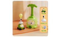 Cartoon-Style Balloon Powered Car with Launcher Battery-Battery-Independent Balloon Launcher Toy Set STEM Air-Powered Car Toy Interactive for Children, Toddlers, Indoor Racing, Playroom